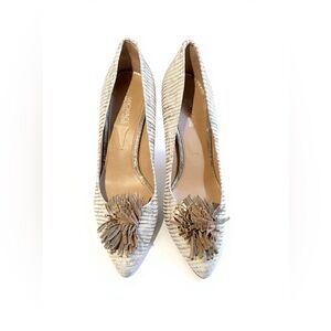 Michael Kors Textured Beige and Brown Heels